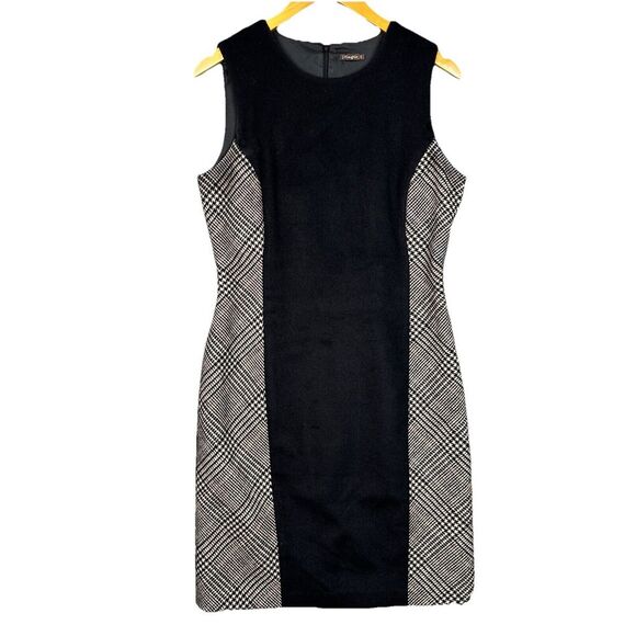 J. McLaughlin Plaid Wool Cashmere Shift Dress Women’s 8 Black Gray Lined Career - Picture 12 of 12